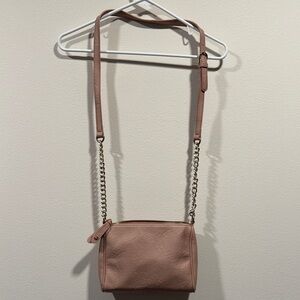 Elegant Pink Leather Crossbody Bag